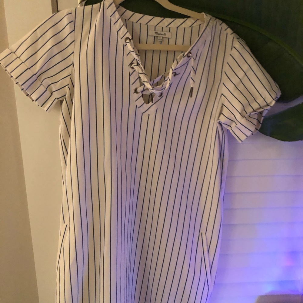 harbor dress : madewell blue + white striped dress